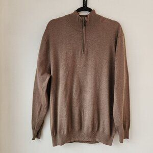 Jos A Bank Signature Collection 100% Pima Cotton Brown Pullover Sweater XXL